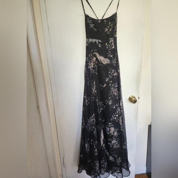 Lulu's Mood of the Night Black Floral Print Maxi Dress Size Medium - Picture 7 of 10